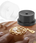 Pro Grade Mainspring Barrel Close Tool for Watch Repair in use with visible watch mechanism parts
