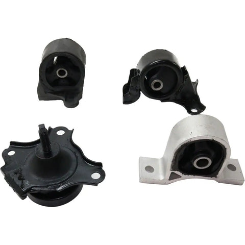 Super Heavy Duty Motor Mount Front And Rear Kit For Acura showing black and silver mounts for direct swap installation