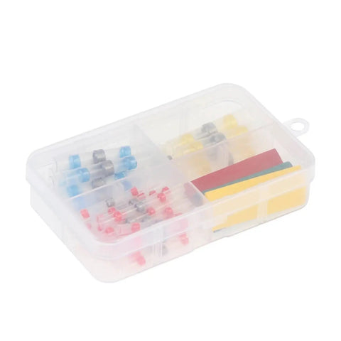 Fresh Pack Of 50 Solder Seal Wire Connectors Plus 13 Heat Shrink Tubes For Insulated Marine Electrical Butt Terminals That Keep Your Cords Dry And Secure Like A Boss in plastic case