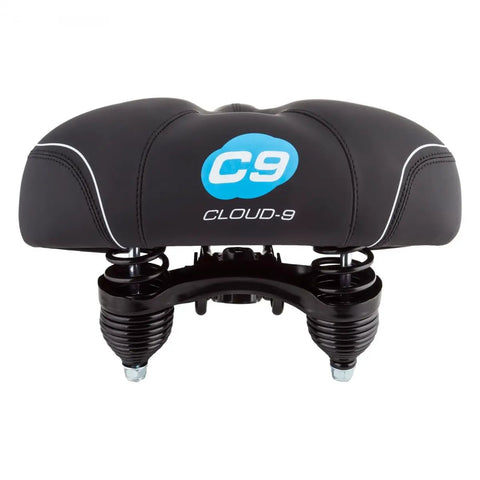 Cruiser Select Ergonomic Bike Saddle With Multi Stage Memory Foam For All Day Comfort, Black Soft Touch Vinyl shown from rear angle