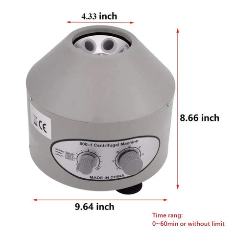 Pro Grade Benchtop Centrifuge For Lab And Medical Use With Timer And Speed Control 4000 RPM Workhorse 20 Ml Tubes Six Capacity 110V Power Compact Low Speed Lab Gear, gray 9.64-inch unit
