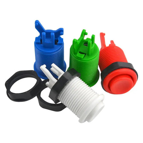 10 Pack Arcade Game Push Buttons With 3 Pin Micro Switch For Jamma Mame Arcade Video Games DIY in red, green, blue, white