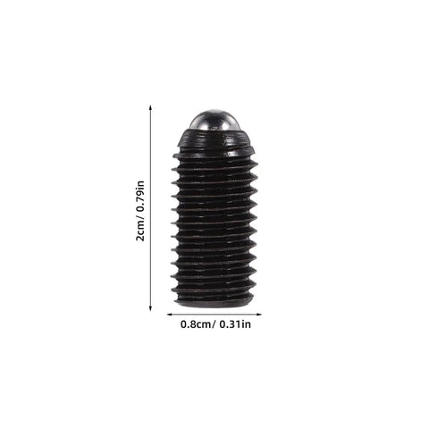 Heavy Duty Carbon Steel Hex Socket Spring Ball Plunger Screw, 2cm tall, 0.8cm diameter, ideal for clamps and jigs.