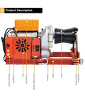 Compact Portable Electric Winch Puller Machine For Small Garden Maintenance And Light Lifting Tasks With Robust 2 Ton Capacity and Easy Setup Design, side view showing parts.