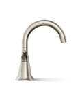 Simplice Centerset Two Handle Bathroom Sink Faucet With Clicker Drain 1.0 GPM Water Flow Modern Vanity Faucet In Vibrant Brushed Nickel Finish