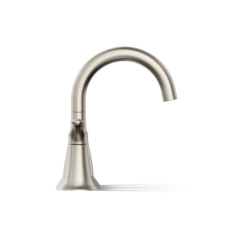 Simplice Centerset Two Handle Bathroom Sink Faucet With Clicker Drain 1.0 GPM Water Flow Modern Vanity Faucet In Vibrant Brushed Nickel Finish