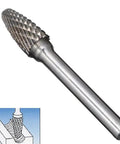 Five Piece Set Cone Burrs 12mm Diameter Pointed Tapered Carbide Burrs Heavy Duty Double Cutting Heads For Deburring Chamfering And Metalworking