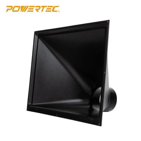 Big Gulp Dust Hood For Woodworking Dust Collection With 13 X 16 Inch Opening Plastic Dust Hood Attachment, black side view