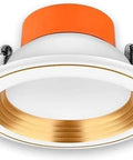 WKNHHL Recessed Lighting Housing Trim Kits Round Led Downlight Recessed Ultra Slim Chrome Aluminum Spotlight with gold trim.