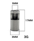 8mm To 5mm Motor Axle Adapter For 1 To 8 Scale RC Cars, showing precise dimensions and stainless steel material