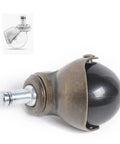 4pcs Inch Antique Bronze Ball Caster Wheel Swivel Chair Furniture close-up view showing black ball and bronze metal housing.