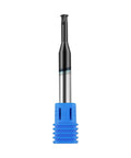 Solid carbide thread end mill, 0.018 in cutting diameter, 1/4 in shank, 4-flute with blue holder