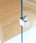 Heavy Duty Zinc Alloy Glass Clamp Hinge With Built-In Soft Close Damping, Fits 36mm Glass Thickness, 3-Way Adjustable For Smooth, Quiet Cabinet Door Operation And Safe Close, silver