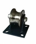 Top Shelf U100 Sliding Gate Rollers With Bracket, heavy duty steel mount wheel for smooth rolling track systems.