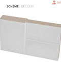 Cross-section view of Double Sliding Lite Panel Barn Bypass Doors 64 By 84 Inch with white silk finish.
