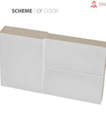 Bypass Door Kit 60 By 96 Inches With 6.6 Ft Hardware White Silk Finish shown in cross-section view