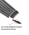 Carbon Crossbow Bolts For Hunting And Practice, 7.5 Inch Arrows With 2 Inch Vanes, 100 Grain Broadheads, showing rubber ring tightening.
