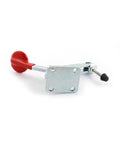 U Shaped Bar Vertical Toggle Clamp With Side Mount, Beefy Heavy-Duty Holding Clamp For Quick Action, 20Kg-300Kg (44Lb-661Lb) Capacity, 60 Degree Handle Open, 90 Degree Bar Open, Red And Silver side mount clamp on white background