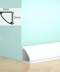 Self Adhesive Cable Hider And Pvc Aluminum Duct For Smart Cable Management and Crisp Clean Setup, 20mm design at wall corner.