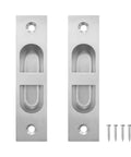 Slick 4 Inch Pocket Door Edge Pull 2 Pack Rock Solid 304 Stainless Steel Flush Mount Finger Grip Handles with screws