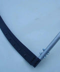 Curved Metal Scythe Blade And Snath With A 53 Inch Handle 22 And A Half Inch Long Blade By 2 And A Quarter Inch Wide Reinforced Spine Made In USA Handcrafted For Light Brush Clearing Grass And Grain Work.