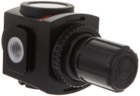 Heavy Duty Air Regulator Half Inch NPT With Gauge 0-140 PSI Range 210 SCFM 250 PSI Max Inlet Flush Mount Gauge Industrial Grade