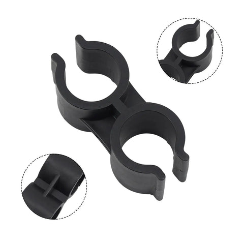 Hella Strong H Type Double Pipe Clamp Clips 20 Pack Plastic Tube Connectors 20mm Black Dual Port Fasteners Perfect For Shelving Racks And Diy Projects Indoors Or Outdoors