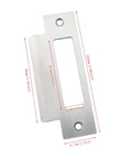Universal 4 7/8 Inch Latch Strike Plate Backplate Kit In Iron With Brushed Zinc Finish And Screws Built Tough For Silver Door Latch Plate