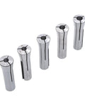 R8 Collet Set 20 Piece Metric Range 1mm To 20mm Collets For Milling Lathe Heavy Duty Steel Construction Heat Treated five collets displayed