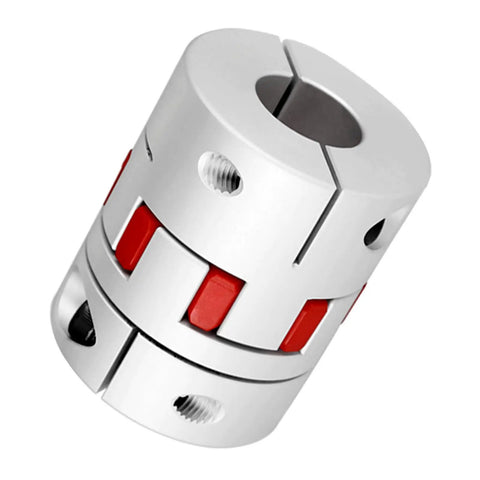 40mm By 55mm Aluminum Flexible Shaft Coupling With 15 To 20mm Bore Zero Backlash High Torque Plum Elastomer