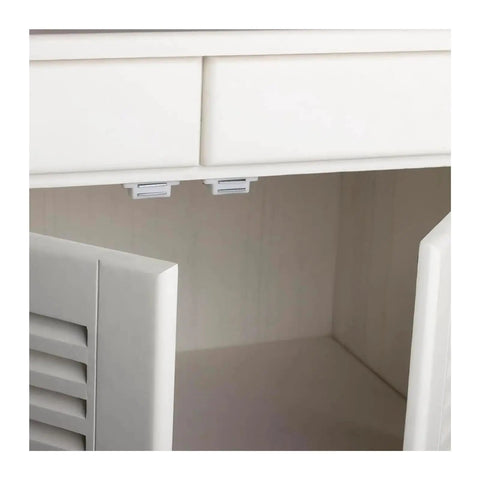 Magnetic Cabinet Latch White Plastic 4 Pack for Kitchen Cupboards and Furniture Easy Install Magnetic Door Catch for Cabinets