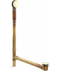 Adjustable Toe Tap Bathtub Drain With Heavy Duty Solid Brass Frame And Pretty Slick French Gold Finish, side view, foot-operated.