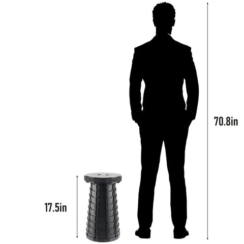 Ultra Sturdy Foldable Stool for Outdoor Adventures Portable Collapsible Chair with height comparison to 70.8in silhouette
