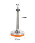 Top Shelf 4 Pack Adjustable Leveling Feet Solid Stainless Steel Screw Mounts For Couches Tables Home Gear Threaded Replacement Legs With Non Slip Pads Heavy Hitter Setup No Sweat Level, 150mm height, 100mm base.