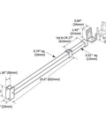 Diagram showing dimensions of Window Security Bar Adjustable From 28 Inches To 48 Inches For Patio Doors Sliding Doors And Double Hung Windows.