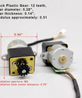 Two DC 5V micro stepper motors with metal gearboxes; 15mm diameter, 1:35 ratio, 18° step, toy/robot use.