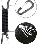 5 Pack Paracord Keychain Carabiner Set For Backpacks And Outdoor Gear with black military braided nylon and metal hook