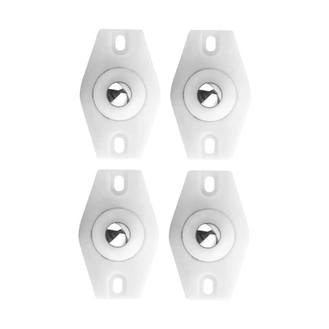 Set Of 12 Nifty Caster Ball Wheels For Furniture Drawers Bringing Slick Smooth Ride To Cabinets And Toolboxes With Zero Hassle Screw Mount Indoor Replacement Rolling Parts, white round pivot casters.