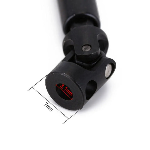Heavy Duty CNC Hardened Steel Drive Shaft For Axial SCX24 Rock Crawler Jeep Bronco JL, showing end detail and dimensions.
