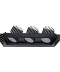 Slick Black 4 Inch Rectangular Trimless Triple Head Gimbal Downlight with three adjustable heads and heat sinks.