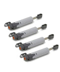 Four linear actuators from 16-Piece Pneumatic Tech Parts Kit With Linear Actuator And Hydraulic Pump, Push Rods And Connectors For MOC Robots.