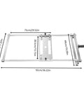 Pro Grade Circular Saw Edge Guide Kit For Precision Straight Cuts, visible measurements, stainless steel frame with ruler.
