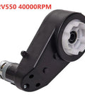 12V DC Motor Gearbox For Kids Ride On Cars With High Torque Drive Engine RS550 40000RPM black casing, front view