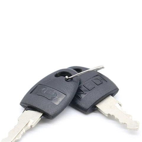 Close-up of plastic keys for Cam Cylinder Locks For Doors Cabinets Mailboxes And Drawers Beefy Padlock Security Locks.