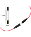 Inline AGC Fuse Holder 6x30mm, 15 Pack, 32V 20A Fast Blow Glass Fuse with 16 AWG Wire, Waterproof Plastic and Metal Design