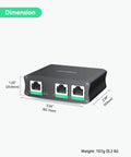 Heavy Duty 2 Port Gigabit PoE Extender With Passthrough And Split 30W To Two PoE Cameras dimensions view