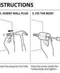 Assembly instructions for Top Shelf Four Pack Slick Black Round Wall Hooks For Hanging Towels Coats And Hats Modern Minimalist Entryway Decor.
