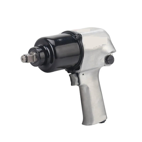 Badass Pneumatic Air Hammer Kit with 1/2 Inch Drive Impact Wrench Torque Control Integrated Handle Heavy Gauge Tools for Mechanics Breaking Loose Rusty Nuts Car Work side view showing metal finish and adjustable trigger.