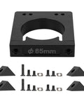 Rock Solid 65Mm Cnc Spindle Motor Mount Bracket Kit Heavy Duty Anodized Aluminum Router Holder showing 65mm mount with screws and accessories.