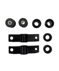 Heavy Duty Competition Front Bushing Kit For 2005 To 2014 Ford Mustang with rubber components and black finish.